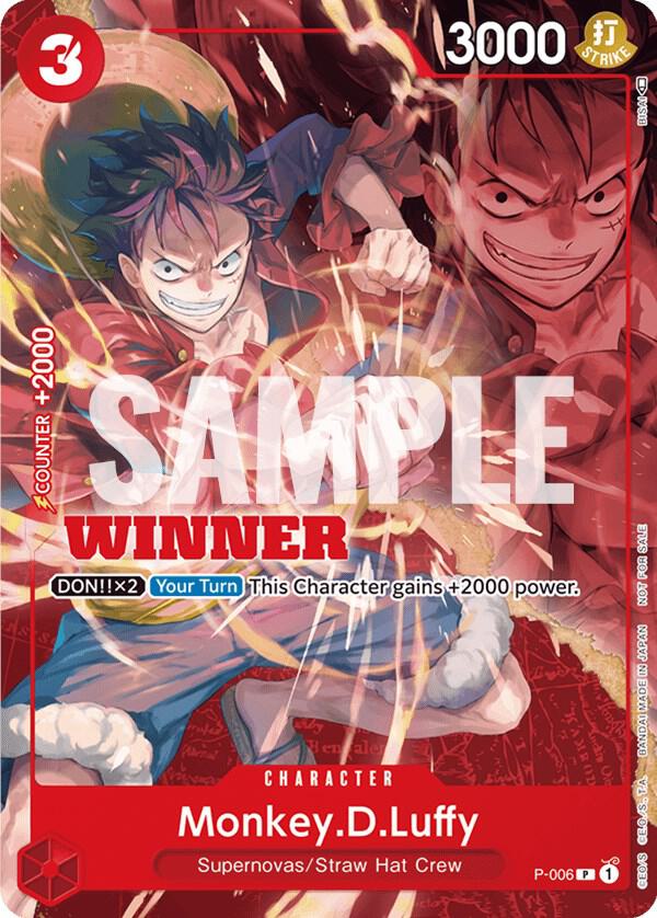 Sample card Image for Monkey.D.Luffy - P-006 (Winner Pack Vol. 1)