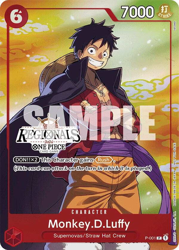 Sample card Image for Monkey.D.Luffy (001) (Online Regional 2024 Vol. 2) [Participant]