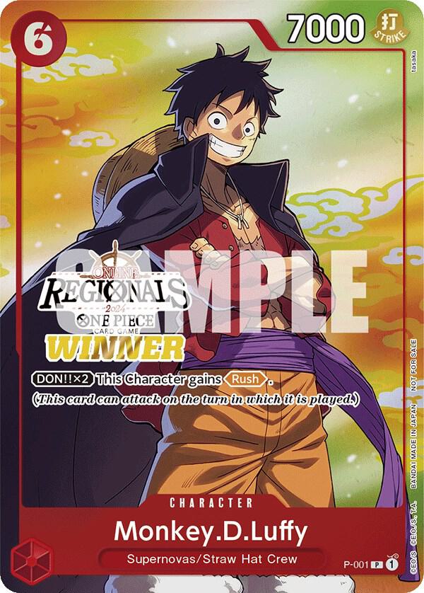 Sample card Image for Monkey.D.Luffy (001) (Online Regional 2024 Vol. 2) [Winner]